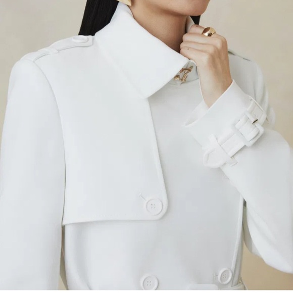 NWT Karen Millen White Trench Coat - Picture 3 of 11